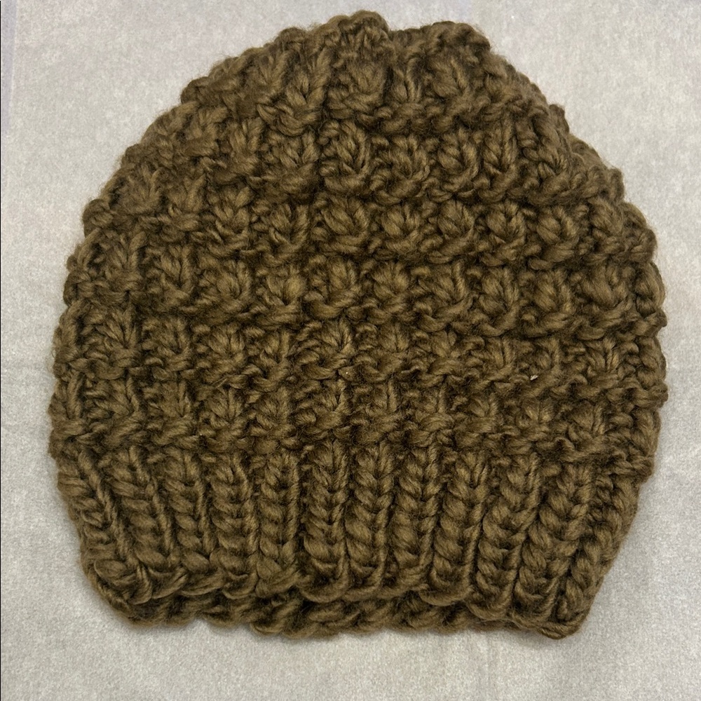 Chunky Olive green Knit Beanie